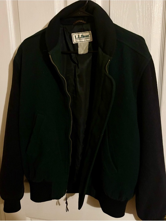 L.L. Bean Other - L.L. Bean Black and Cream Label Wool Jacket